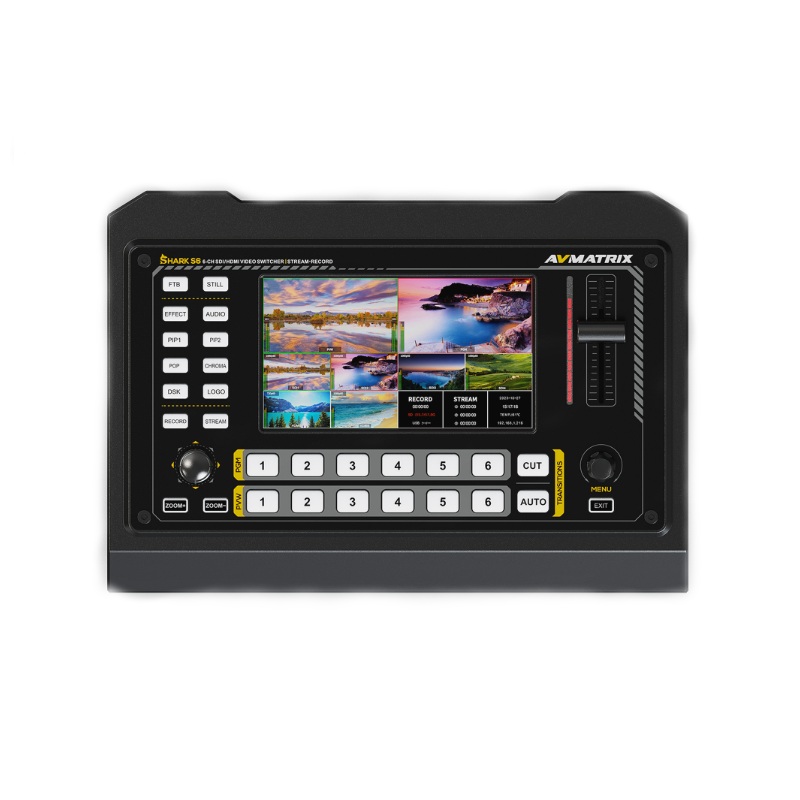 AVMATRIX Shark S6 compact 6CH (HDMI/SDI) video mixer-streamer - Image 3